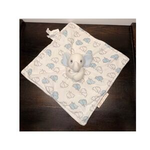 Blankets & Beyond Plush Elephant Lovey Security Blanket Baby Soft‎ Blue Gray